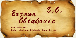Bojana Oblaković vizit kartica